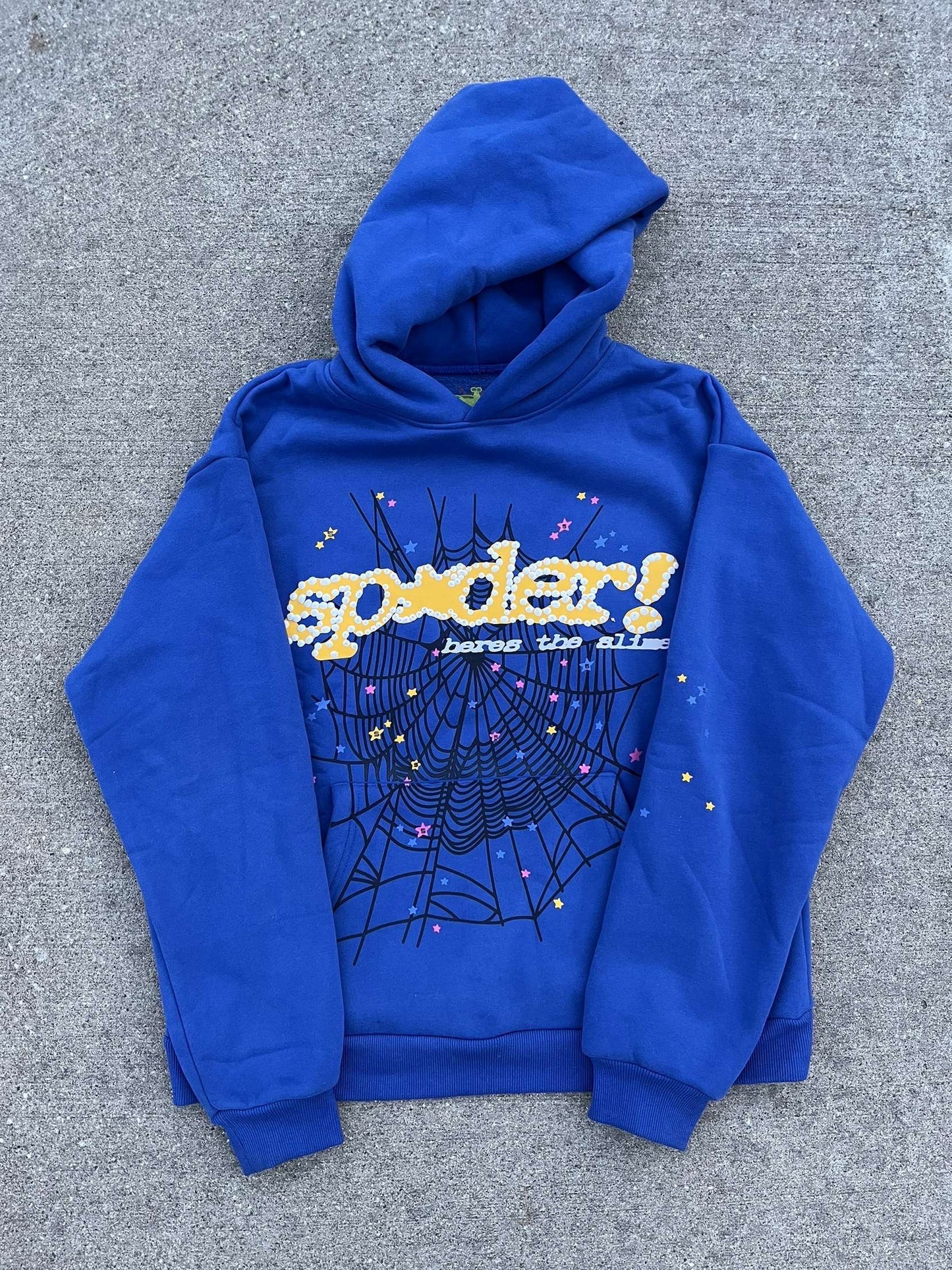 Sp5der hoodie Blue/Yellow