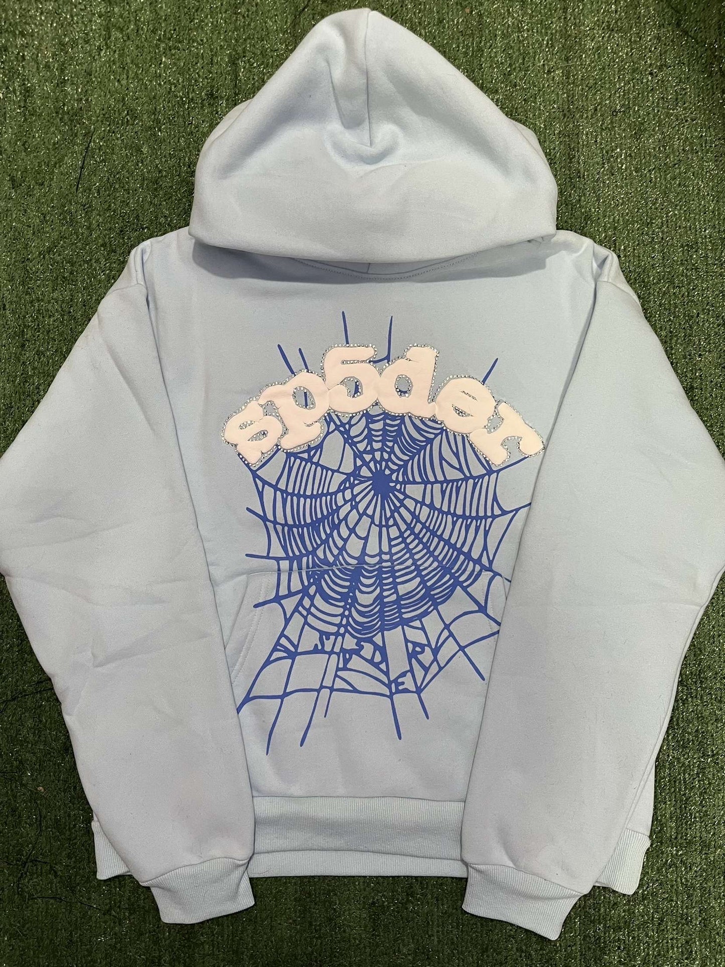 Sp5der hoodie Light Blue