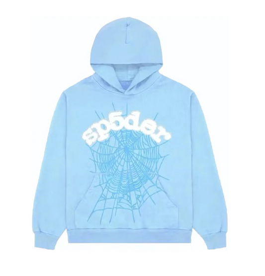 Sp5der hoodie Light Blue