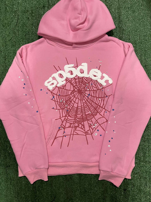 Sp5der hoodie Pink